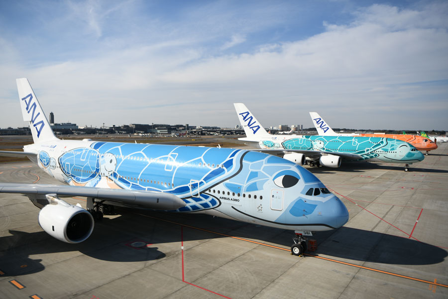 ANA's Airbus A380 'FLYING HONU' Initiates First Double Daily 