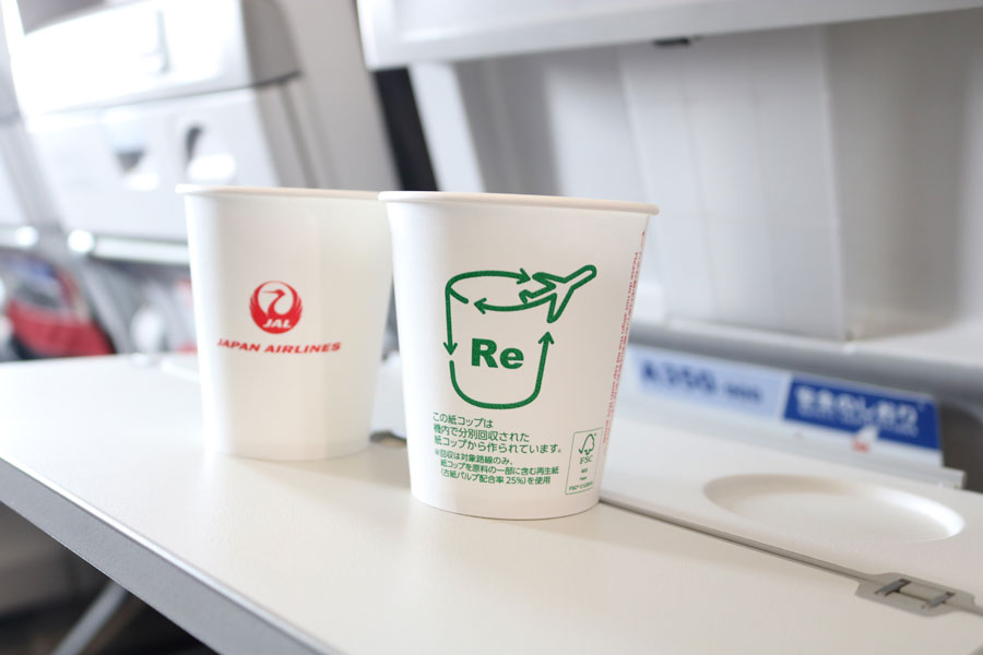 JAL Implements Horizontal Recycling for In-flight Paper Cups