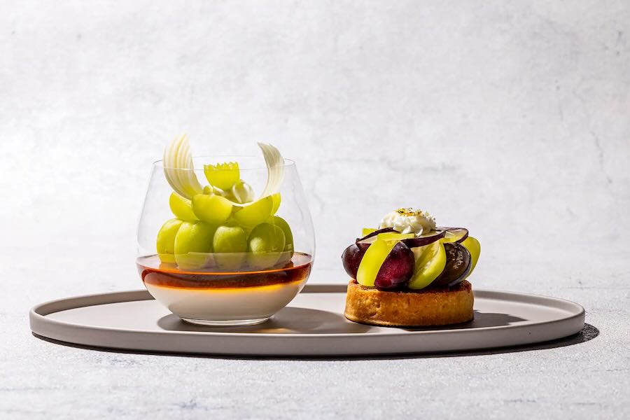 Conrad Tokyo Offers Summer and Autumn Dessert Plates Featuring Muscats and Mont Blanc