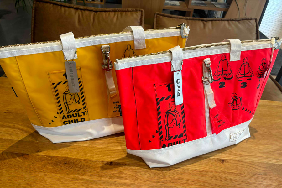 JTA Releases Second Wave of Upcycled Products from Aircraft Waste Materials: Bags and Window Displays